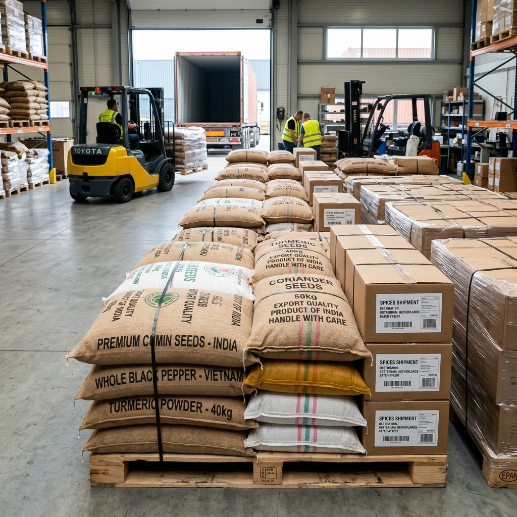 Spice shipment and logistics coordination for trade orders